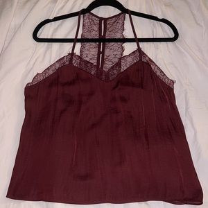 LC Lauren Conrad Lace Maroon Cami
